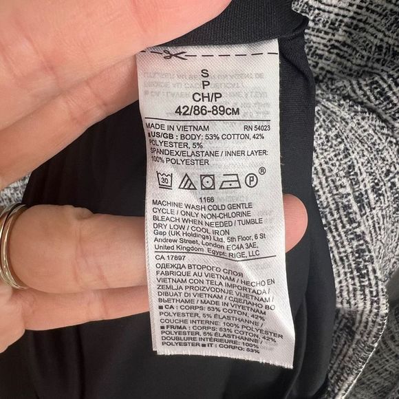 Banana Republic Black White Lined Bell Sleeve‎ V Neck Tweed Midi Dress Small - Picture 12 of 14